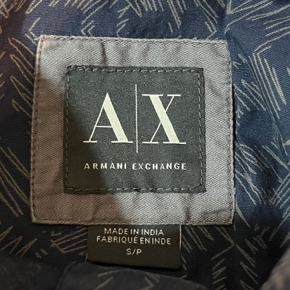 Armani Exchange A/X Button Up Shirt Long Sleeve Mens S Blue Preppy Casual Cotton - Picture 2 of 5